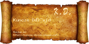 Kuncze Dávid névjegykártya