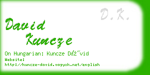 david kuncze business card